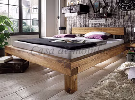 Holzbett Doppelbett WOODSTOCK 140,160,180,200,220x40cm Asteiche massiv natur geölt Casa de mobila Goslar
