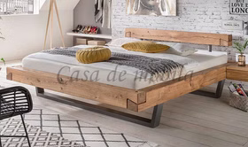 Schwebebalkenbett IV RUSTIKAL Wildeiche massiv geölt mit Wuchsrissen casademobila Goslar Schwebebalkenbett IV RUSTIKAL Wildeiche massiv geölt mit Wuchsrissen casademobila Goslar