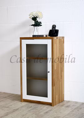 Massivholz Telefonkommode mit milchglas 47x84x33cm CONTRA wildeiche massiv natur geölt Casademobila Goslar