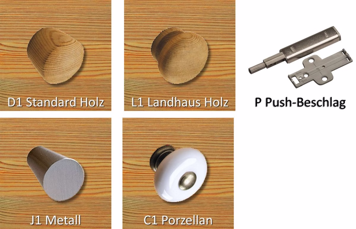 Flurbank 178x84cm CONTRA mit Schubladen Kernbuche geölt / schwarz Giffe CONTRA Casa de mobila Goslar