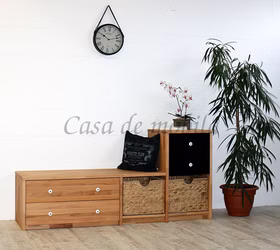 Flurbank 178x84cm CONTRA mit Schubladen Kernbuche geölt / schwarz Dielenbank mit körbe 178x84cm CONTRA mit Schubladen Kernbuche massiv geölt und schwarz lackiert Casa de mobila Goslar