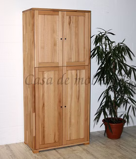 Dielenschrank-4tuerig-Kernbuche-massiv-46cm.jpg Massivholz Flurschrank 4türig CONTRA 89x200x46cm kernbuche massiv natur geölt Casa de mobila Goslar