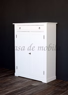 Massivholz Wäscheschrank TOSCANA 105x134x42cm Pappel massiv weiß lackiert Casa de mobila Goslar Massivholz Wäscheschrank TOSCANA 105x134x42cm Pappel massiv weiß lackiert Casa de mobila Goslar