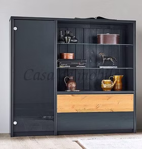 Highboard 134x123x33cm CONTRA Kiefer massiv anthrazitgrau lackiert Massivholz Highboard 134x123x33cm CONTRA Kiefer massiv anthrazitgrau lackiert,gelaugt geölt Casa de mobila Goslar