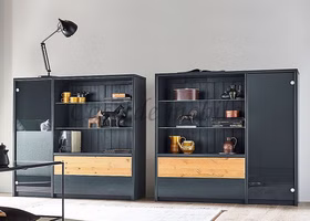 Highboard 134x123x33cm CONTRA Kiefer massiv anthrazitgrau lackiert Küchenschrank 134x123x33cm CONTRA Kiefer massiv anthrazitgrau lackiert,gelaugt geölt Casa de mobila Goslar