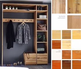 Flurgarderobe Garderobe CONTRA Kiefer massiv gelaugt geölt kirschbaumfarben bernstein Kernbuche Eiche casademobila Flurgarderobe Garderobe CONTRA Kiefer massiv gelaugt geölt kirschbaumfarben bernstein Kernbuche Eiche casademobila