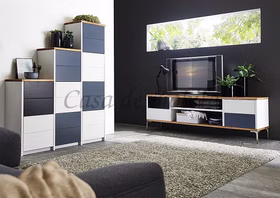 Massivholz Stufenschrank CONTRA 136x161x33cm Kernbuche massiv 4farbig geölt weiß grau schwarz Casa de mobila Goslar Massivholz Stufenschrank CONTRA 136x161x33cm Kernbuche massiv 4farbig geölt weiß grau schwarz Casa de mobila Goslar