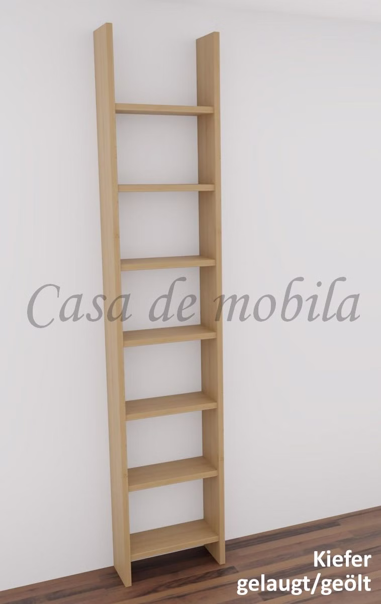 Massivholz Bücherregal Hochregal regal schmale tiefe 21 cm CONTRA kiefer massiv gelaugt geölt Casa de mobila Goslar