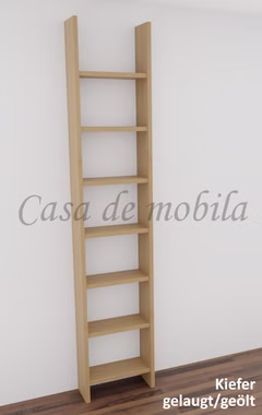 Massivholz Bücherregal Hochregal regal schmale tiefe 21 cm CONTRA kiefer massiv gelaugt geölt Casa de mobila Goslar