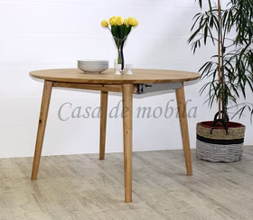 Massivholz Esstisch ausziehbar 120x120cm rund Wildeiche massiv natur geölt casademobila Goslar Massivholz Esstisch ausziehbar 120x120cm rund Wildeiche massiv natur geölt casademobila Goslar