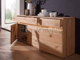 Massivholz Sideboard mit Beleuchtung 184x86x44cm OKER Wildeiche massiv natur geölt Casademobila Goslar Massivholz Sideboard mit Beleuchtung 184x86x44cm OKER Wildeiche massiv natur geölt Casademobila Goslar