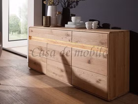 Massivholz Kommode mit LED Beleuchtung 184x86x44cm OKER Wildeiche massiv natur geölt Casademobila Goslar Massivholz Kommode mit LED Beleuchtung 184x86x44cm OKER Wildeiche massiv natur geölt Casademobila Goslar