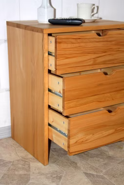Echtholz Kommode mit 3 schubladen schmal 50x62x36cm TAKE IT Kernbuche massiv geölt casademobila Goslar