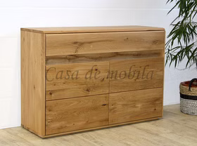 Massivholz Wäschekommode mit Beleuchtung und abgerundete ecken OKER 123x86x44cm eiche massiv natur geölt Casa de mobila Goslar
