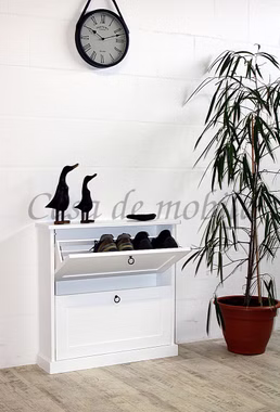 Schuhkommode 76x75x20cm DECOR Pappel weiß lackiert Schuhkommode 76x75x20cm DECOR Pappel weiß lackiert