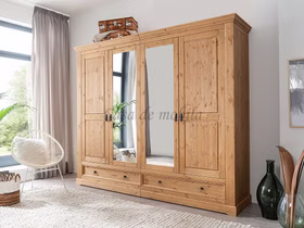 drehtürenschrank mit schubladen 4türig und spiegeltüren MEXICAN-STIL 254x215x62cm Kiefer massiv Eichefarben gelaugt geölt Casa de mobila Goslar drehtürenschrank mit schubladen 4türig und spiegeltüren MEXICAN-STIL 254x215x62cm Kiefer massiv Eichefarben gelaugt geölt Casa de mobila Goslar