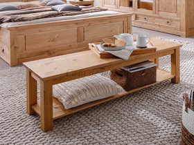 Holzbank mit Ablage MEXICAN-STIL 140x43x36cm Kiefer massiv Eichefarben gelaugt geölt Casa de mobila Goslar Holzbank mit Ablage MEXICAN-STIL 140x43x36cm Kiefer massiv Eichefarben gelaugt geölt Casa de mobila Goslar