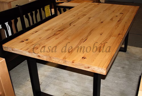 Esstisch 200x75x100cm LEIF U-Tischbeine Metall Altbuche geölt von Casademobila Goslar