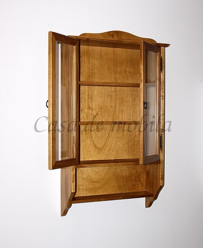 Hängevitrine 2 türig 58x97x18cm DECOR Pappel honigfarben lackiert küchen Hängevitrine geringe tiefe 58x97x18cm DECOR Pappel massiv honigfarben lackiert in Goslar bei Casademobila