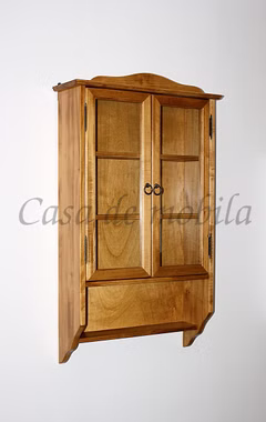 Hängeschrank mit 2 Glastüren 58x97x18cm DECOR Pappel massiv Bernsteinfarben lackiert in Goslar bei Casademobila