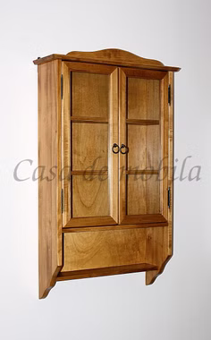 Hängende schrank mit 2 Glastüren 58x97x18cm DECOR Pappel massiv Bernsteinfarben lackiert in Goslar bei Casademobila