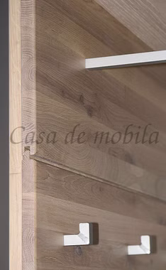 Detail garderobe mit Hutablage HORIZONT 71x110x30cm Wildeiche massiv Bianco geölt Casa de mobila Goslar