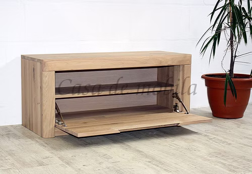 Massivholz Schuhbank HORIZONT 102x45x40cm Wildeiche massiv natur oder Bianco geölt in Goslar Casa de mobila