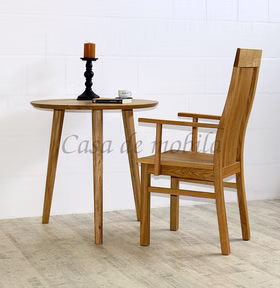 Kleiner Tisch rund 75x75x75cm OLPE eiche massiv natur geölt Casa de mobila Goslar