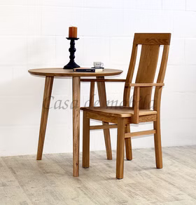 Massivholz Tisch klein rund 75x75x75cm OLPE eiche massiv natur geölt Casa de mobila Goslar