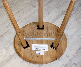 tisch klein rund 90x75 cm Wildeiche massiv natur geölt Casa de mobila Goslar
