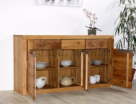 Sideboard 173x94x45cm HORIZONT Ureiche massiv natur geölt Hirnholz Sideboard 173x94x45cm HORIZONT Ureiche massiv natur geölt Hirnholz