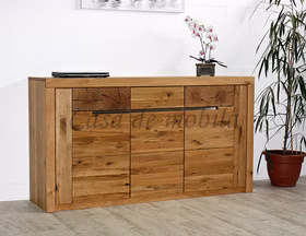 Sideboard 173x94x45cm HORIZONT Ureiche massiv natur geölt Hirnholz Sideboard 173x94x45cm HORIZONT Ureiche massiv natur geölt Hirnholz