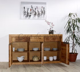 Sideboard 173x94x45cm HORIZONT Ureiche massiv natur geölt Hirnholz Sideboard 173x94x45cm HORIZONT Ureiche massiv natur geölt Hirnholz