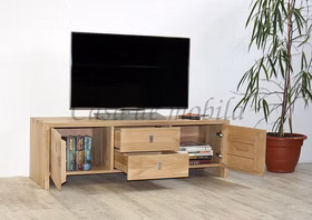 Massivholz Fernsehschrank mit stauraum CAMILLA Wildeiche massiv weiss Bianco geölt Massivholz Fernsehschrank mit stauraum CAMILLA Wildeiche massiv weiss Bianco geölt