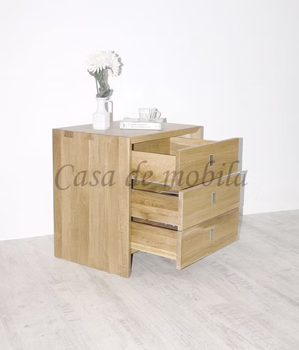 Massivholz Kommode mit schubladen 54x58x42cm CAMILLA Wildeiche massiv Bianco geölt Casa de mobila Goslar