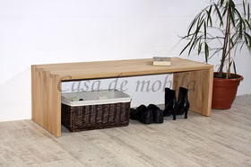 Holzbank mit gezinkte Eckverbindungen 135x42x50cm CAMILLA Eichenholz weiß Bianco geölt Holzbank mit gezinkte Eckverbindungen 135x42x50cm CAMILLA Wildeiche massiv weiß Bianco geölt Casa de mobila Goslar