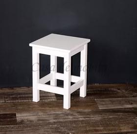 Massivholz Beistelltisch ANTON 34x46x34cm Kernbuche massiv weiß lackiert, 3701G-03 casademobila goslar