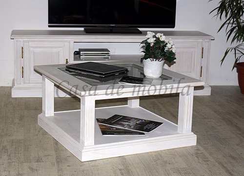 Couchtisch mit glasplatte 90x45x90cm PINEA Pinie massiv weiß gebürstet casademobila Goslar Couchtisch mit glasplatte 90x45x90cm PINEA Pinie massiv weiß gebürstet casademobila Goslar