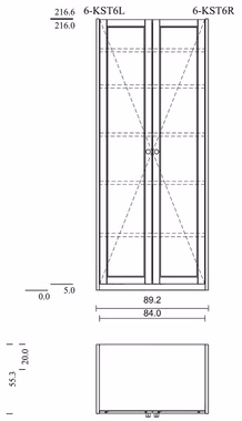 Wäscheschrank 89x217x55cm CONTRA Massivholz Wäscheschrank 89x217x55cm CONTRA Massivholz