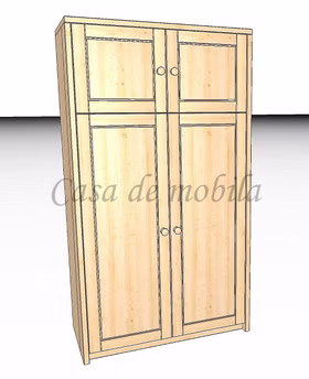 Geschirrschrank mit Topplatte CONTRA 89x161x46 cm Kiefer massiv Casa de mobila Goslar
