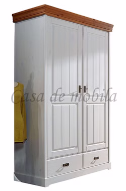 Massivholz Drehtürenschrank NEAPEL 2türig 132x217x62cm Kiefer massiv weiß honigfarben Casademobila Goslar Massivholz Drehtürenschrank NEAPEL 2türig 132x217x62cm Kiefer massiv weiß honigfarben Casademobila Goslar