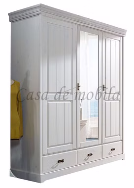 Wäscheschrank mit Spiegel Neapel Landhaus 192x217x62cm Kiefer massiv weiß casademobila Goslar Wäscheschrank mit Spiegel Neapel Landhaus 192x217x62cm Kiefer massiv weiß casademobila Goslar