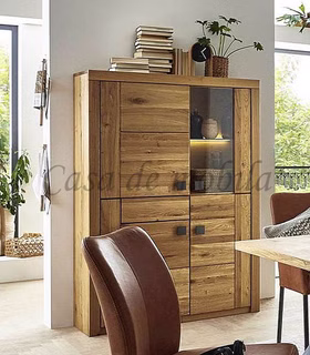 Massivholz Highboard mit Glastür Rechs SKYLINE 4türig 115x170x40cm Ureiche massiv natur geölt quadratische Griffe Massivholz Highboard mit Glastür Rechs SKYLINE 4türig 115x170x40cm Ureiche massiv natur geölt quadratische Griffe