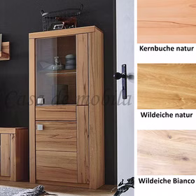 Highboard 71x170x40cm SKYLINE rechts Kernbuche, Wildeiche massiv natur oder Bianco geölt Casa de mobila Goslar