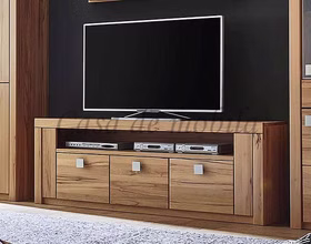 Massivholz TV-Lowboard Hoch SKYLINE 173x62x40cm Kernbuche massiv natur geölt Casa de mobila Goslar