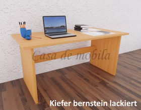 Massivholz Schreibtisch 160x74x78cm CONTRA Kiefer massiv bernsteinfarben lackiert Casademobila Goslar kaufen