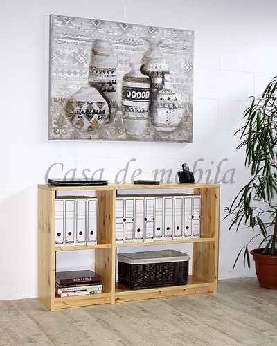 Massivholz Bücherregal Raumteiler CONTRA 134x84x33cm Kiefer massiv in 11 verschiedenen Farben Casa de mobila Goslar