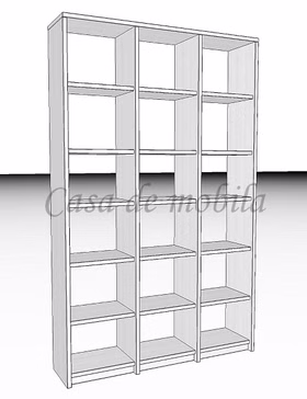 Massivholz Bücherregal Büroregal CONTRA 136x218x33cm Kiefer massiv weiss lackiert von Casa de mobila Goslar