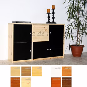 Kommode 134x84x33cm CONTRA Kiefer massiv natur schwarz Kommode 134x84x33cm CONTRA Kiefer massiv natur schwarz