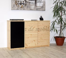 Massivholz Anrichte 3türig CONTRA 134x84x33cm Kiefer massiv natur schwarz lackiert Casa be mobila Goslar Massivholz Anrichte 3türig CONTRA 134x84x33cm Kiefer massiv natur schwarz lackiert Casa be mobila Goslar